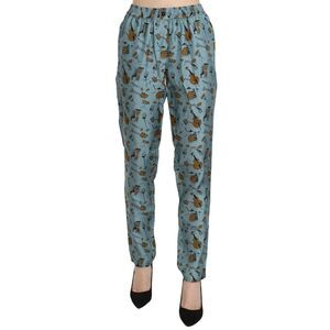 Dolce & Gabbana Dolce Gabbana Musical Instruments Print Trousers Women Blue